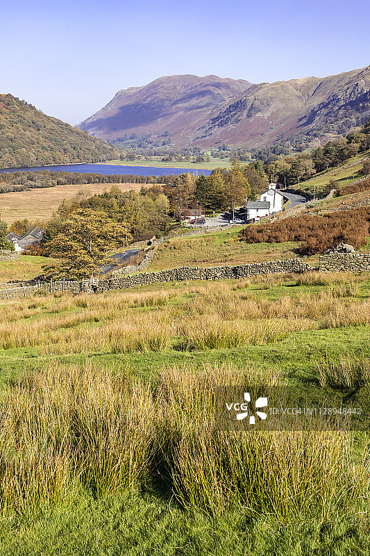 英国坎布里亚郡哈茨普附近考代尔的布拉泽斯沃特酒店鸟瞰图片素材