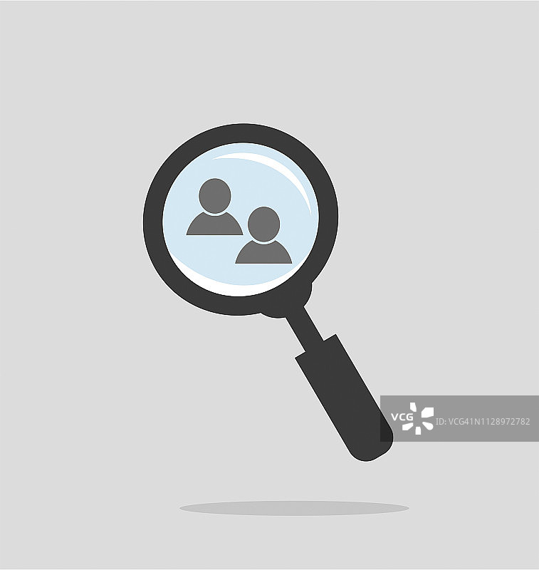 放大镜搜索人物图片素材