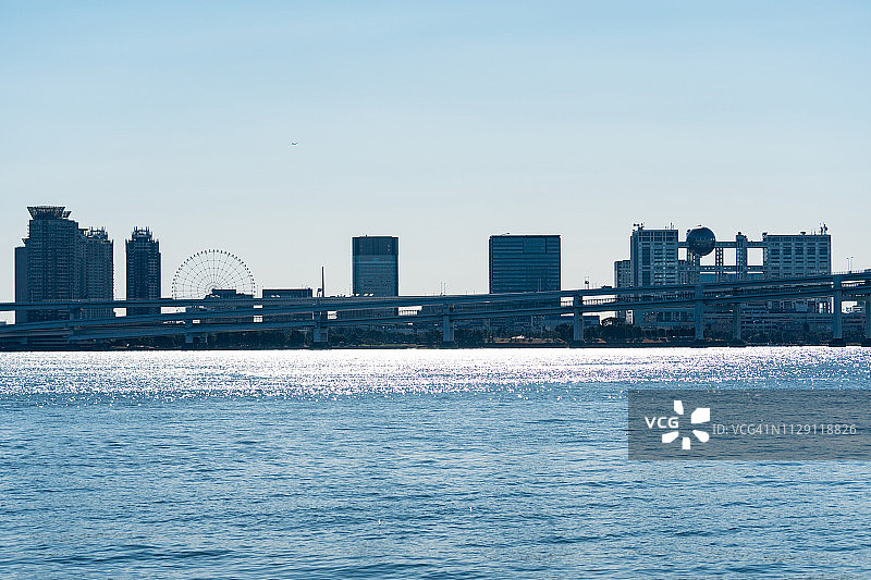 日本东京港区东京湾和台场图片素材