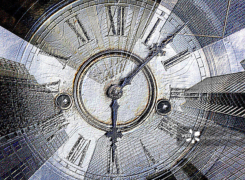 复古古董落地钟面，罗马数字和时针图片素材