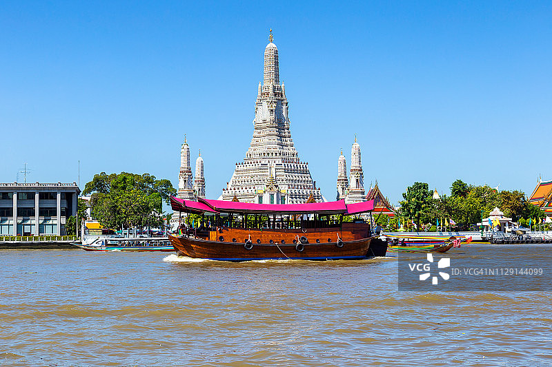 郑王庙（黎明寺）与湄南河图片素材