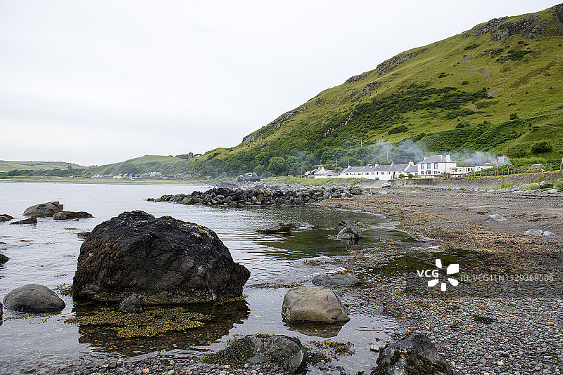 苏格兰艾尔郡沿海小径Lendalfoot海滩图片素材