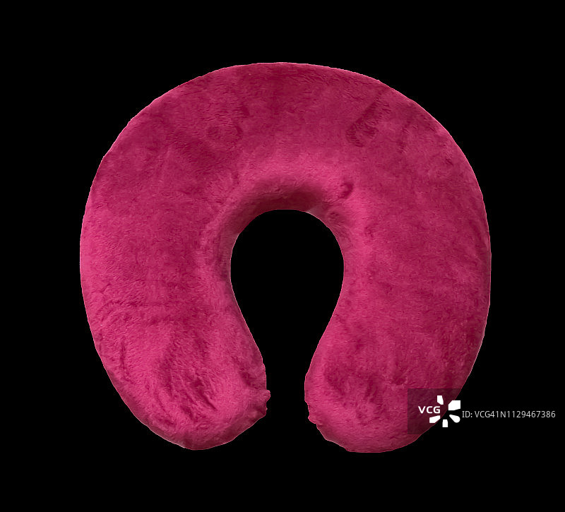 粉色U形记忆棉旅行护颈枕图片素材