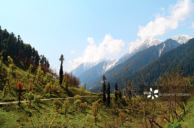 印度，查谟-克什米尔邦，帕哈尔加姆，阿鲁山谷图片素材