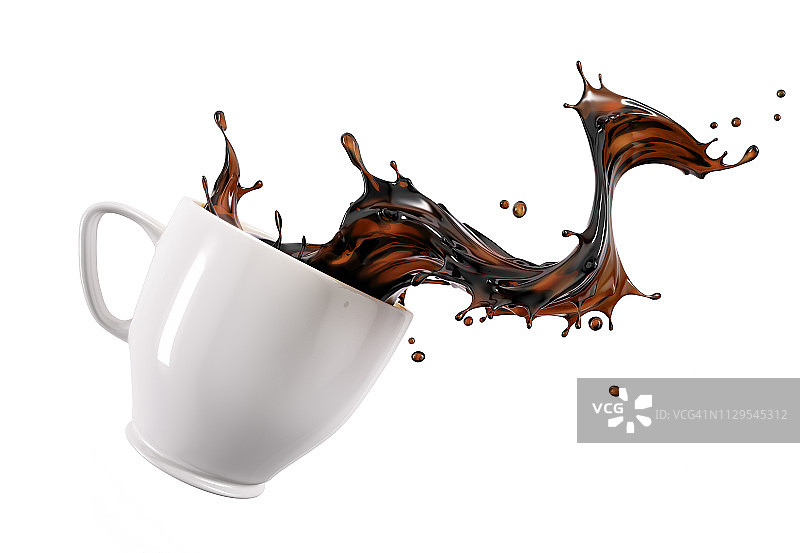 咖啡波浪马克杯插画图片素材