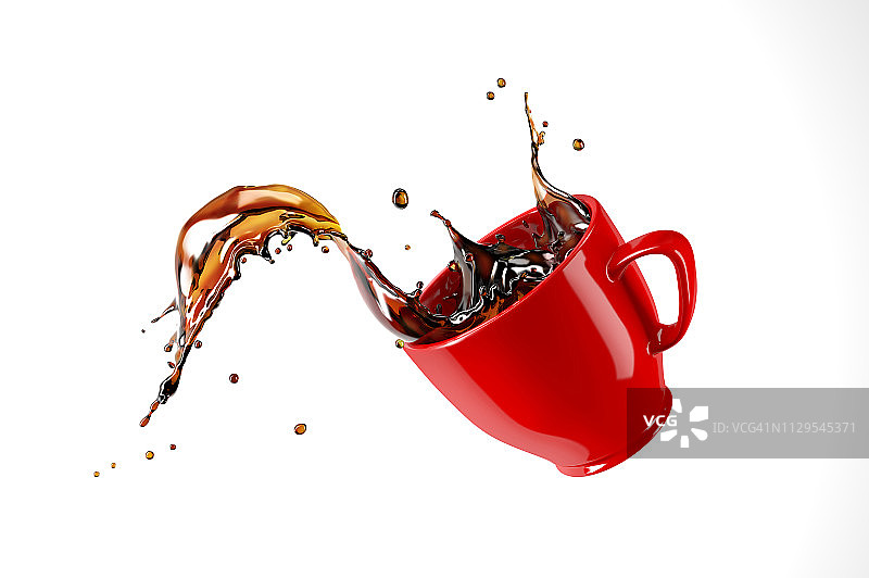 咖啡飞溅的马克杯插图图片素材