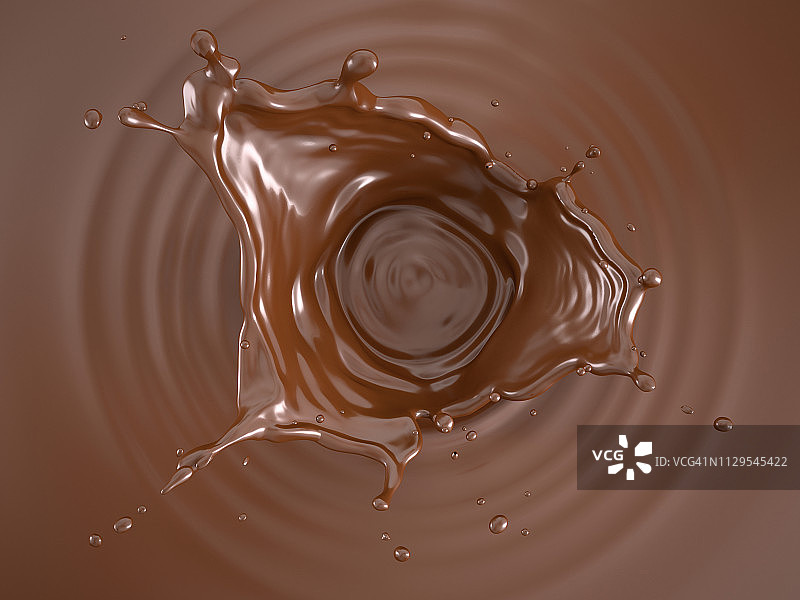 液体巧克力皇冠飞溅插画图片素材