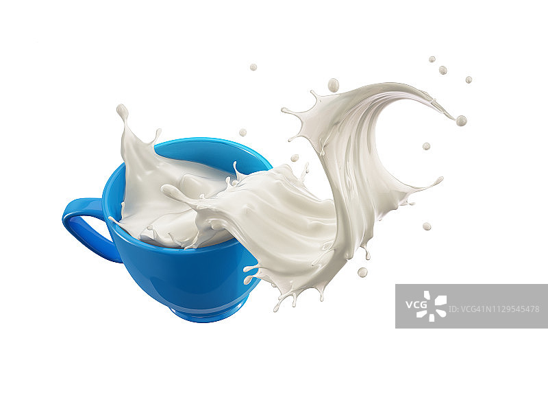 牛奶波浪马克杯插画图片素材