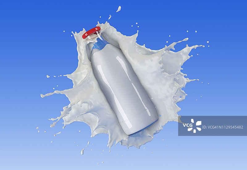 奶瓶与飞溅插画图片素材