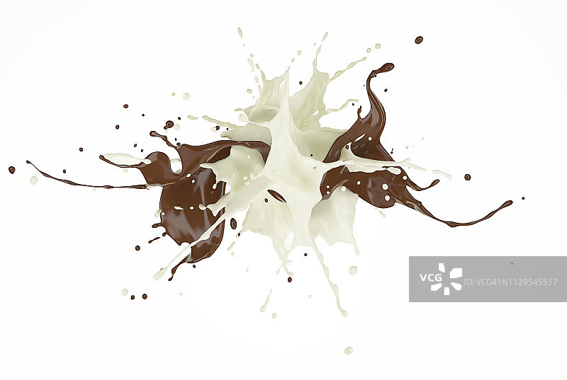 牛奶和巧克力飞溅插画图片素材