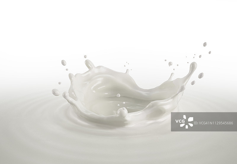 牛奶皇冠飞溅与波纹，插图图片素材