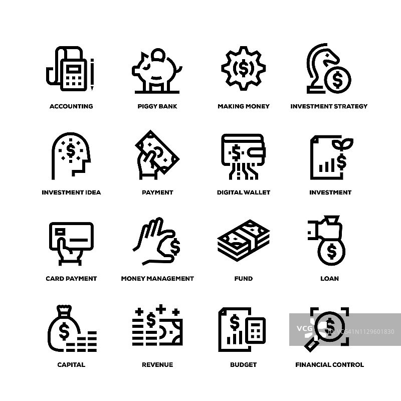 金融线条图标图片素材