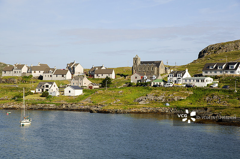 苏格兰外赫布里底群岛巴拉岛上的卡斯尔贝图片素材