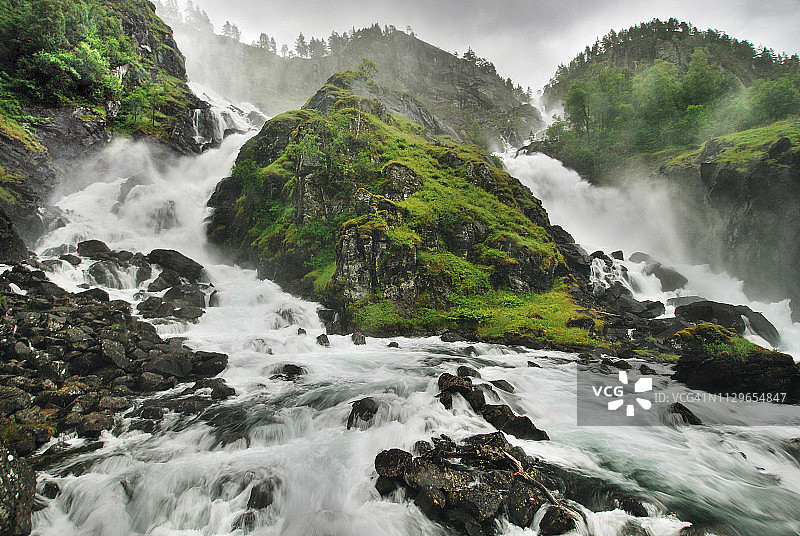 双瀑布图片素材