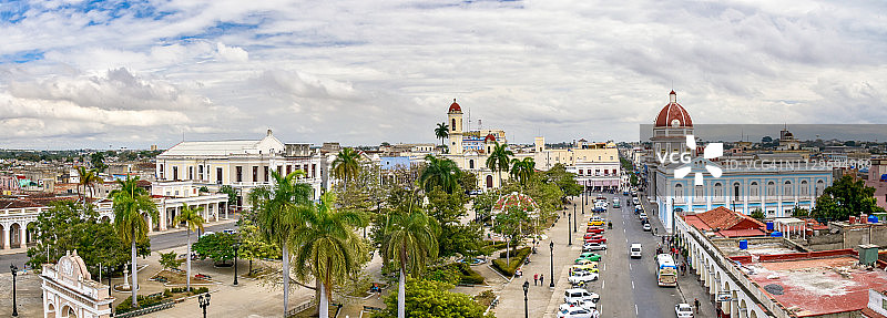 古巴西恩富戈斯何塞·马蒂公园鸟瞰全景图片素材