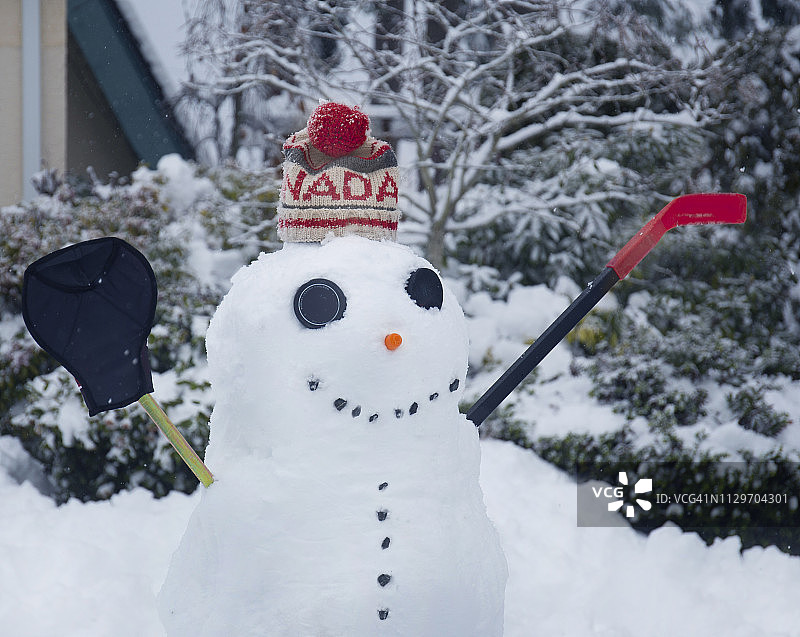 冰球守门员雪人图片素材