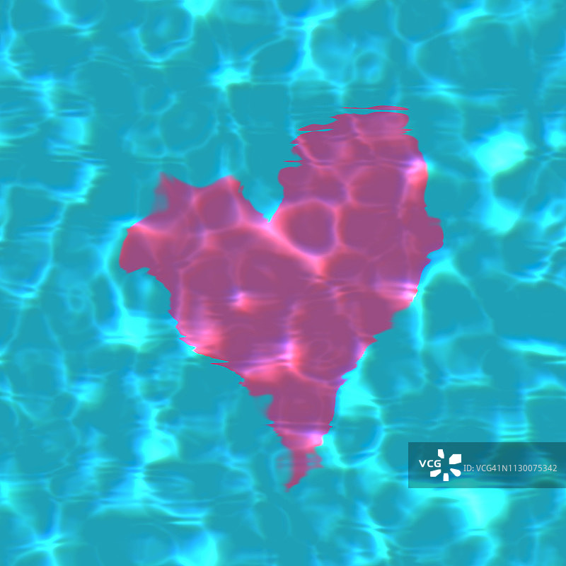 水下粉色心形图片素材