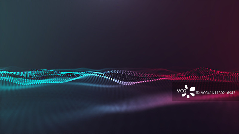 用于科技的波浪粒子未来数字抽象背景插画图片素材