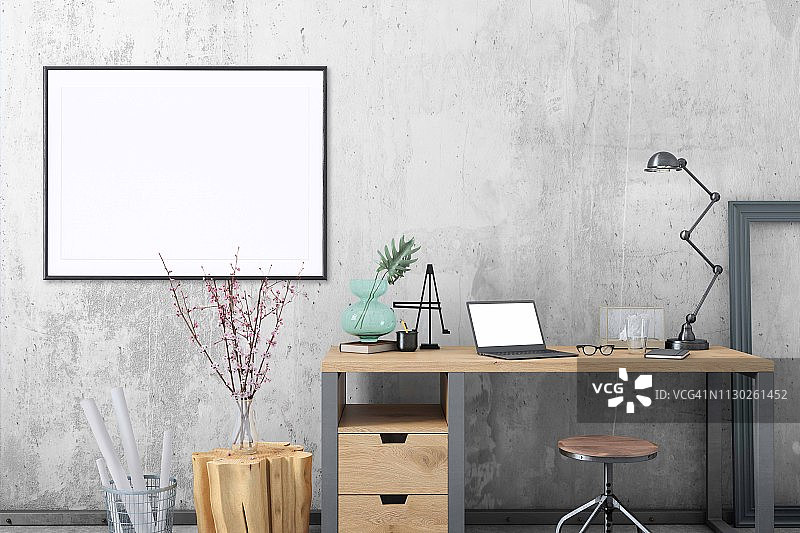 空白海报框家居办公室室内背景模板图片素材