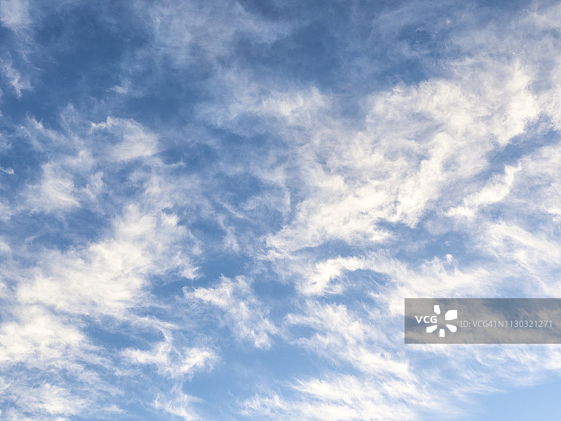 蓝色天空中的白色云朵图片素材