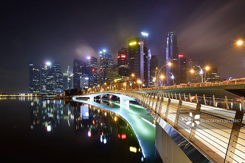 滨海艺术中心大桥天际线图片素材