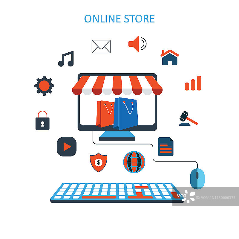 电子商务概念插画图片素材