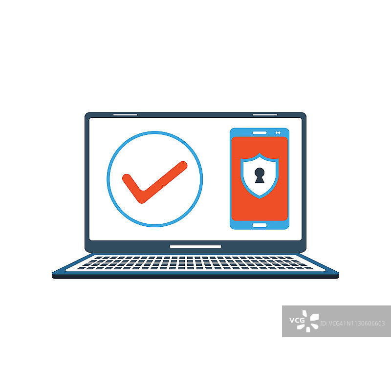 各种设备上的互联网安全图形插画图片素材