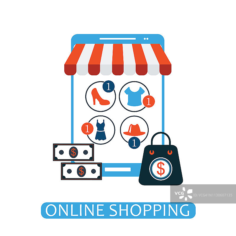 手机支付插图图片素材