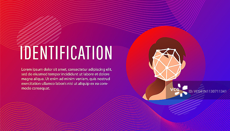 年轻女性的面部识别图片素材