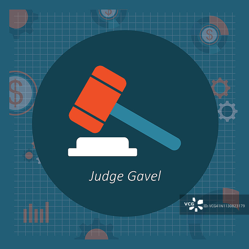 法官 gavel 线条图标 - 插图图片素材
