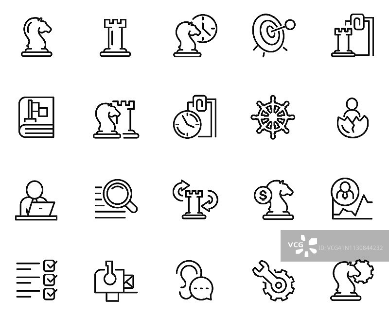 商业策略图标集图片素材