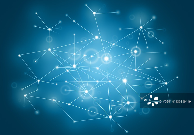 带线条的抽象蓝色网络背景图片素材