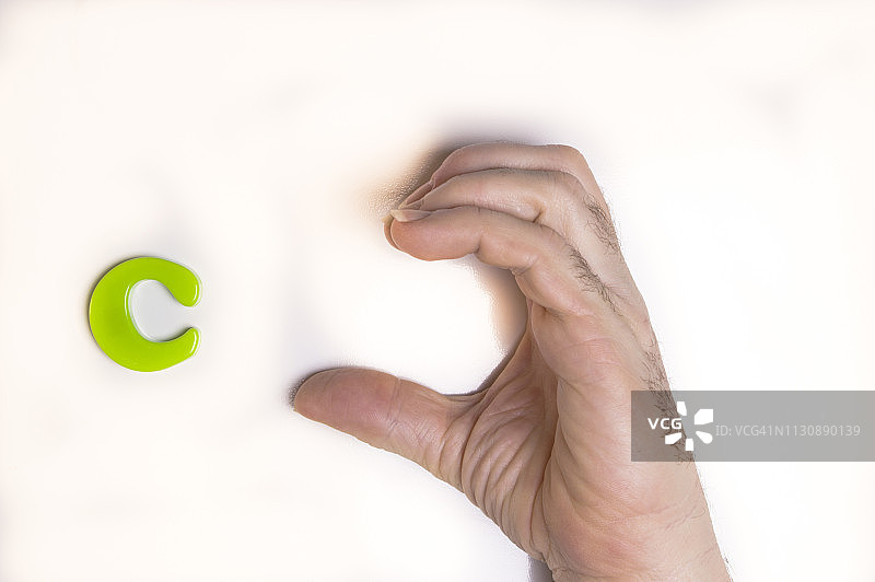 字母C的美国手语图片素材