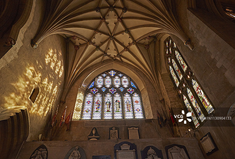 布里斯托尔大教堂的窗户建筑细节图片素材