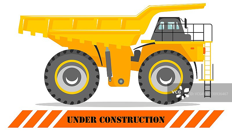 非公路卡车，重型矿山机械和建筑设备矢量图图片素材