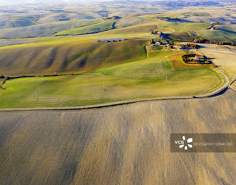 意大利托斯卡纳基安蒂地区乡村鸟瞰图片素材