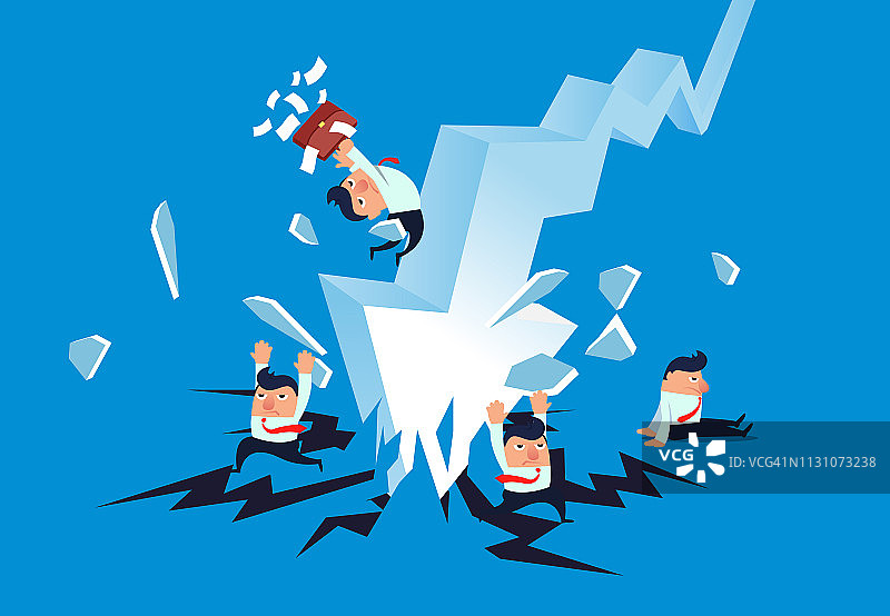 坠落的箭摧毁了地面，吓跑了商人图片素材