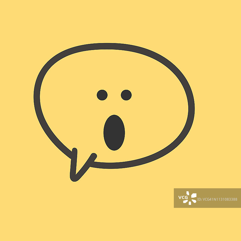 铅笔画对话气泡上的表情符号图片素材