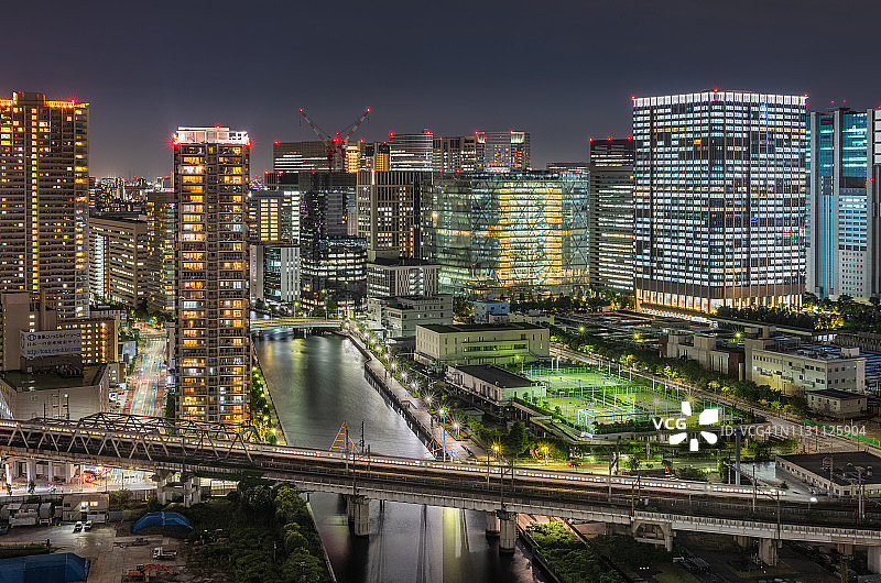 夜晚的品川图片素材