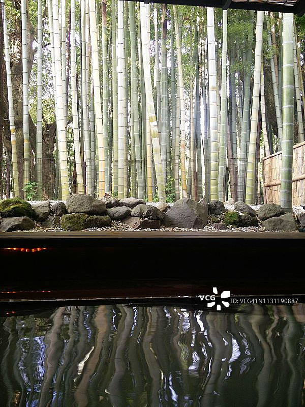 日本竹林温泉图片素材