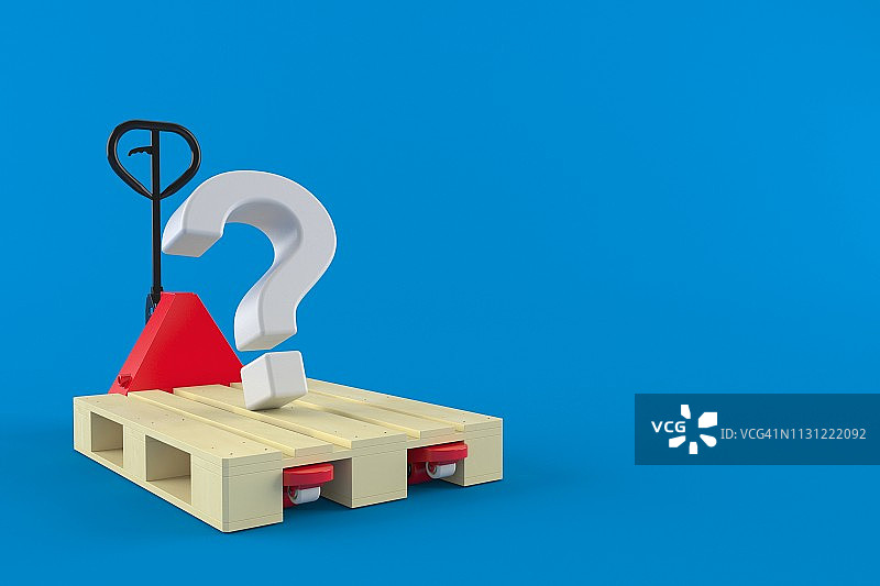 手动托盘车上的问号图片素材