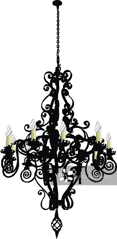长款老式吊灯（矢量图）图片素材