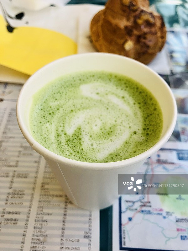 抹茶拿铁图片素材