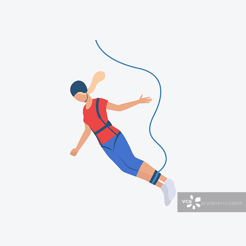 蹦极扁平风图标图片素材