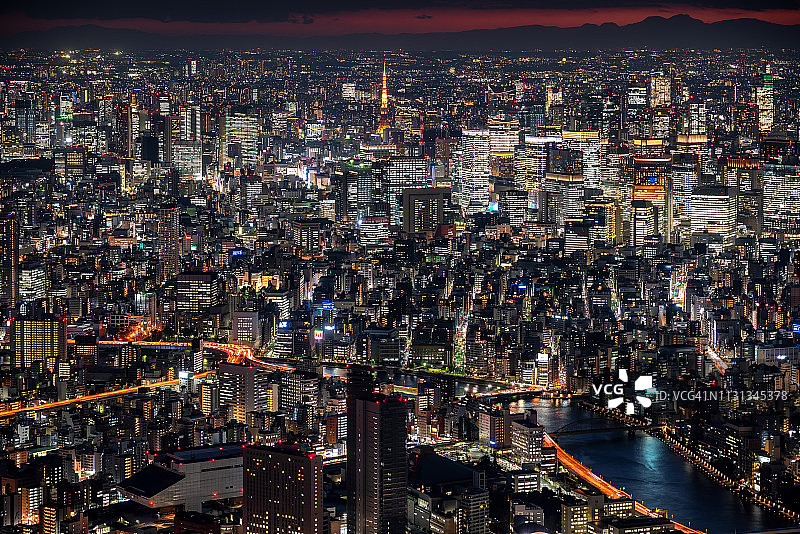 东京天空树夜景图片素材