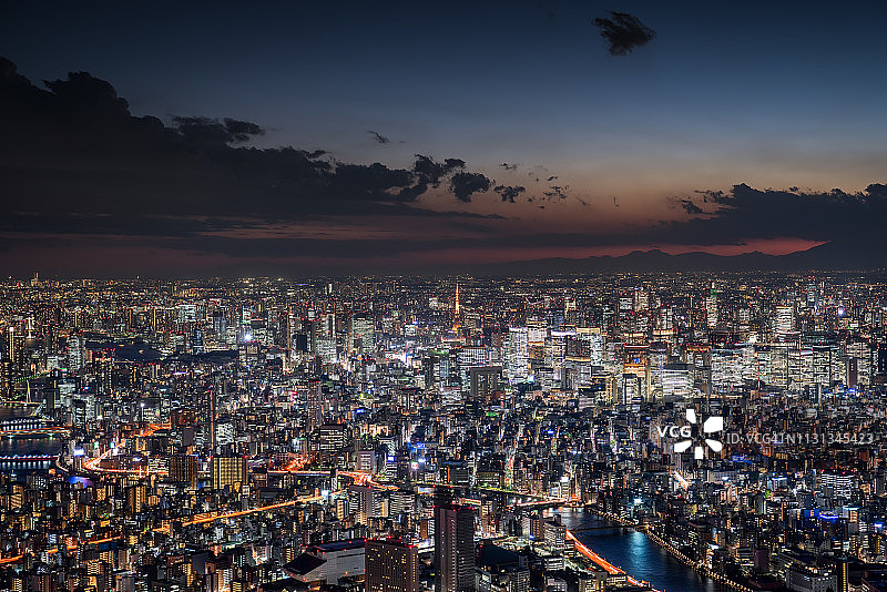 东京天空树夜景图片素材