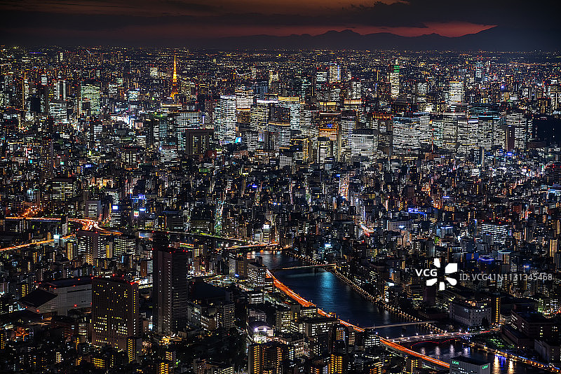 东京天空树夜景图片素材