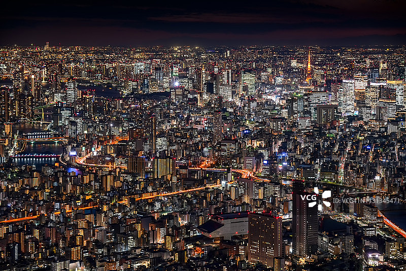 东京天空树夜景图片素材