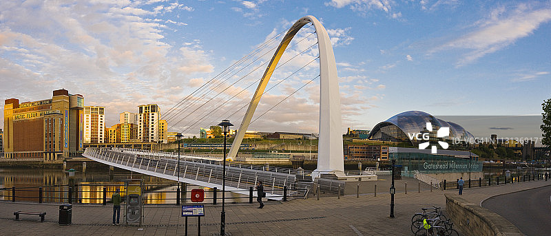 泰恩河畔纽卡斯尔盖茨黑德千禧桥区域图片素材