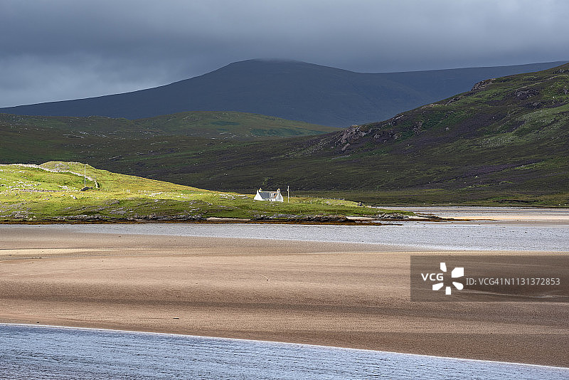 英国苏格兰萨瑟兰郡达内斯凯尔湾低潮风光图片素材